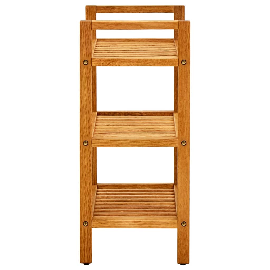 Shoe Rack Natural Solid Oak 3 Tiers