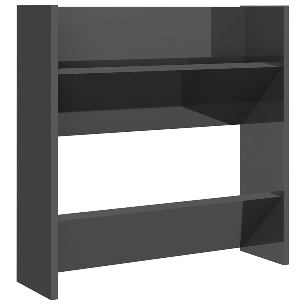 Modern 23" Wall Mounted Pine Shoe Cabinet With 2 Tiers