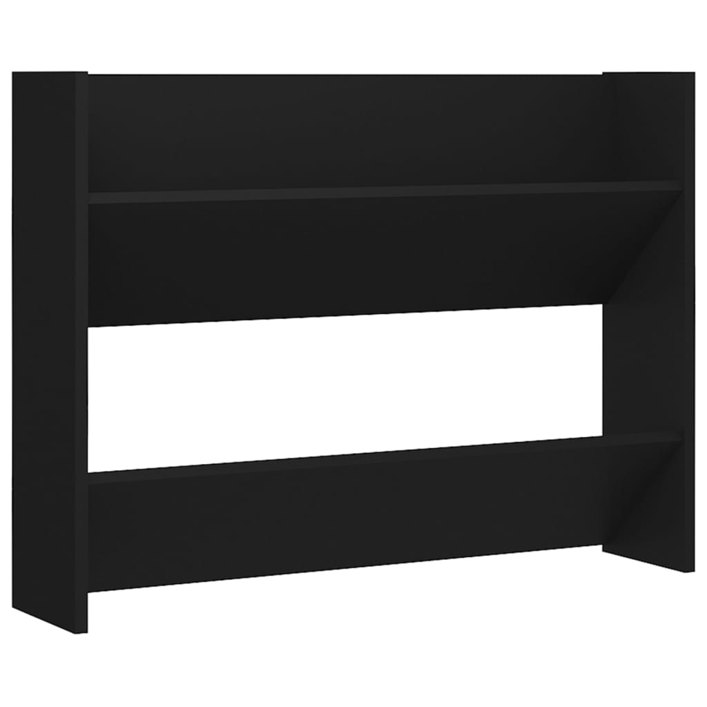 6 Pair Modern 30" Wall Mounted Pine Shoe Cabinet With 2 Tiers