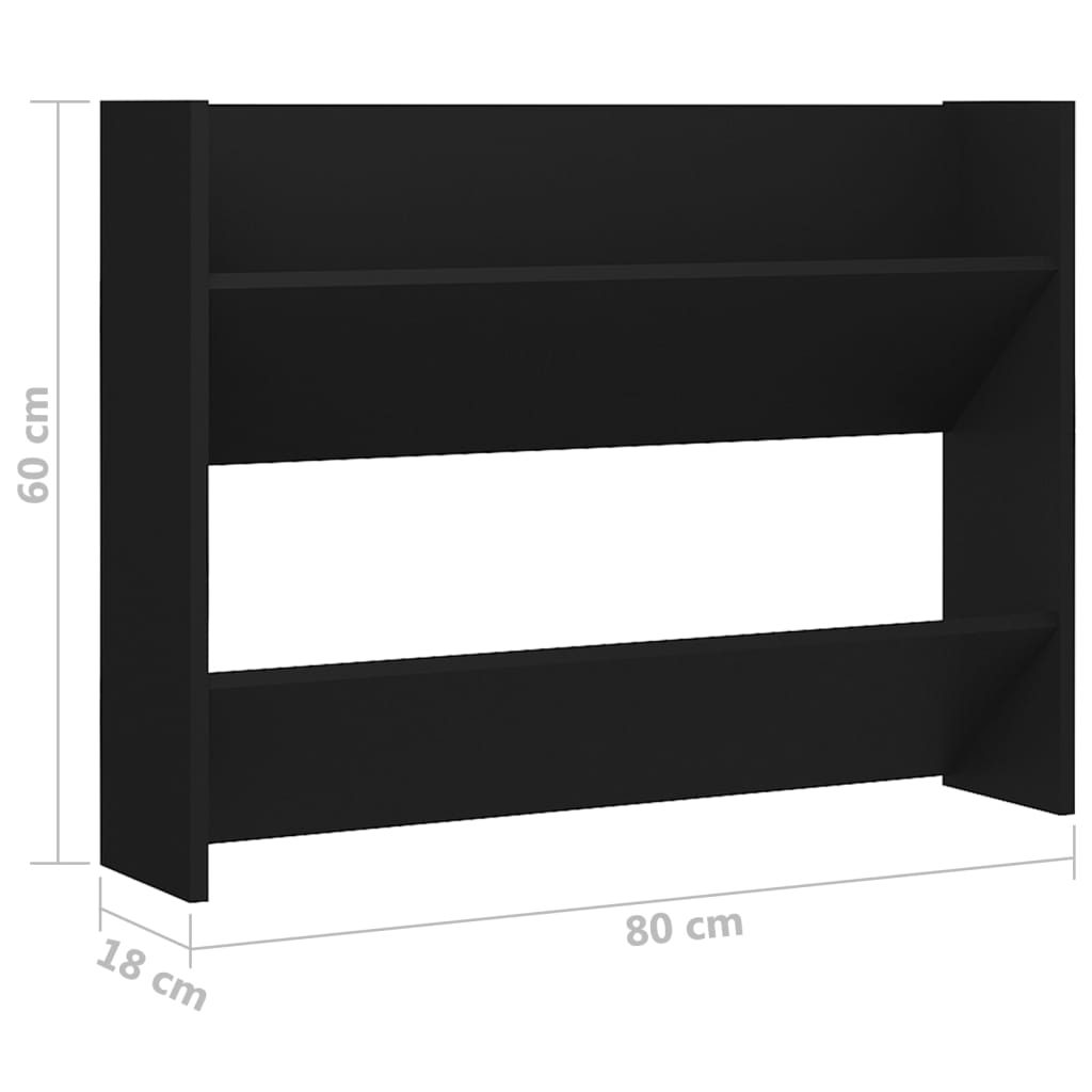 6 Pair Modern 30" Wall Mounted Pine Shoe Cabinet With 2 Tiers