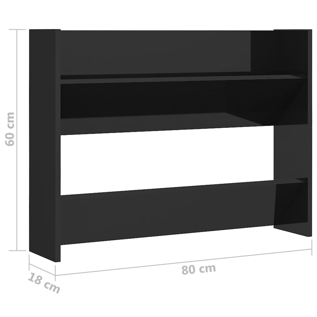 6 Pair Modern 30" Wall Mounted Pine Shoe Cabinet With 2 Tiers