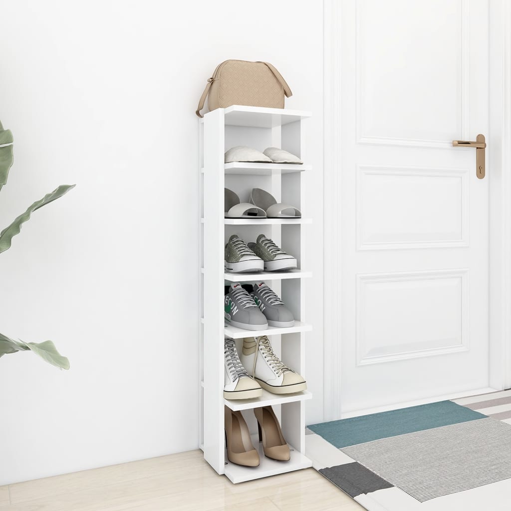 Shoe Cabinet Set Of 2 Sonoma Oak 6 Compartments Tall & Skinny