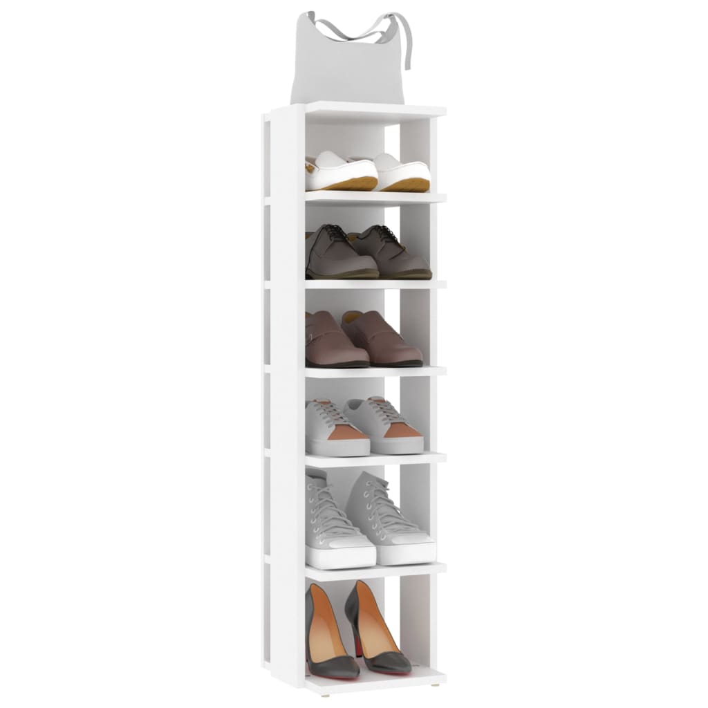 Shoe Cabinet Set Of 2 Sonoma Oak 12 Compartments Tall & Skinny
