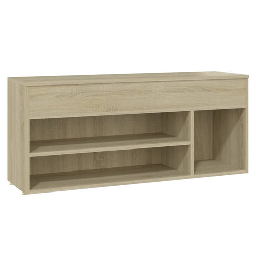 Shoe Storage Bench Sonoma Oak 3 Compartments Wide & Long