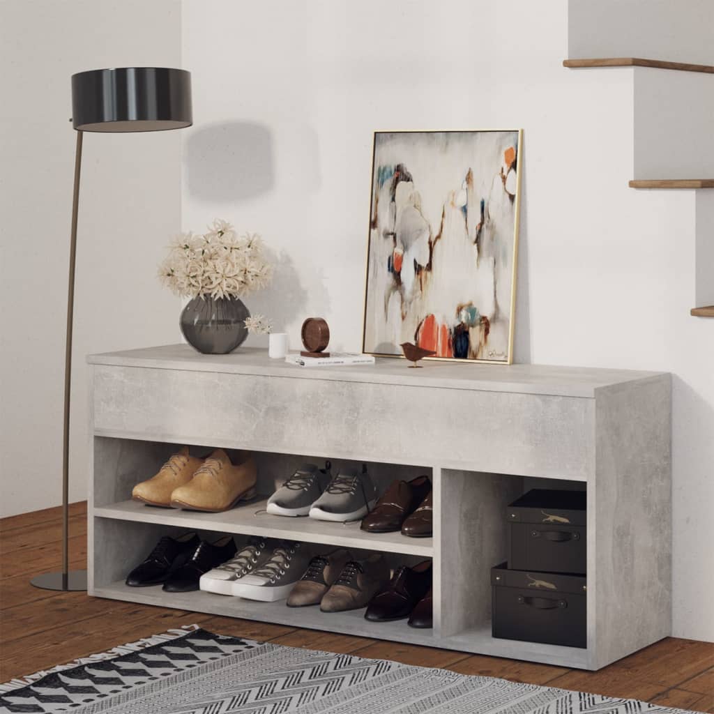 Shoe Storage Bench Sonoma Oak 3 Compartments Wide & Long