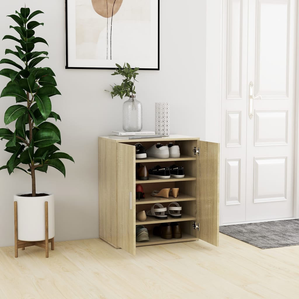 Shoe Cabinet Old Pine Tall 5 Compartments