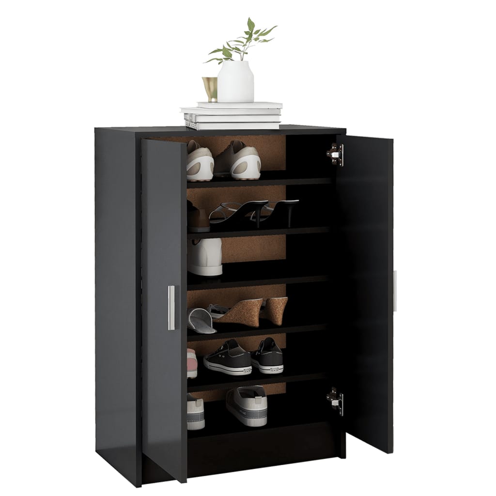 Shoe Cabinet Hardened Oak Tall 2 Compartments