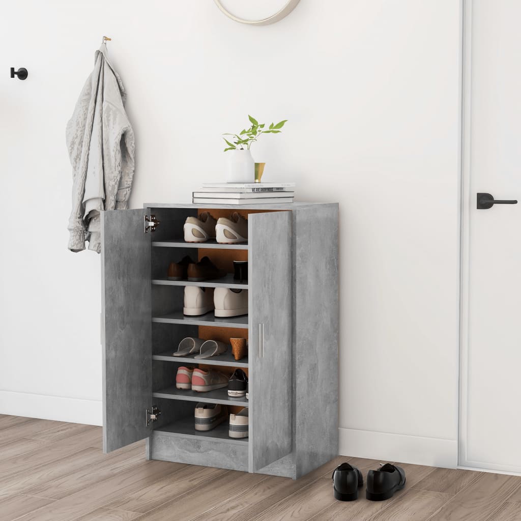 Shoe Cabinet Hardened Oak Tall 2 Compartments