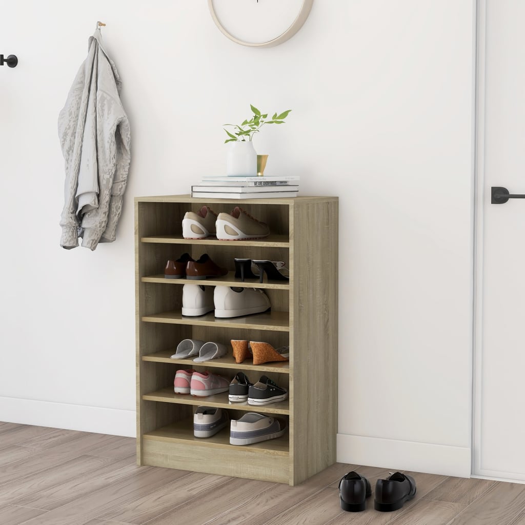 Shoe Cabinet Old Pine Tall 6 Compartments