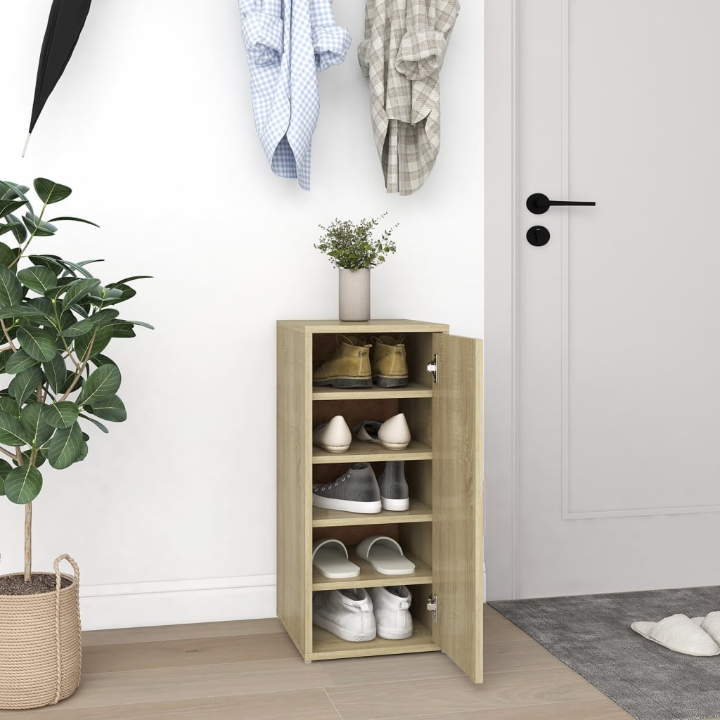 Shoe Cabinet Old Pine Tall 5 Compartments