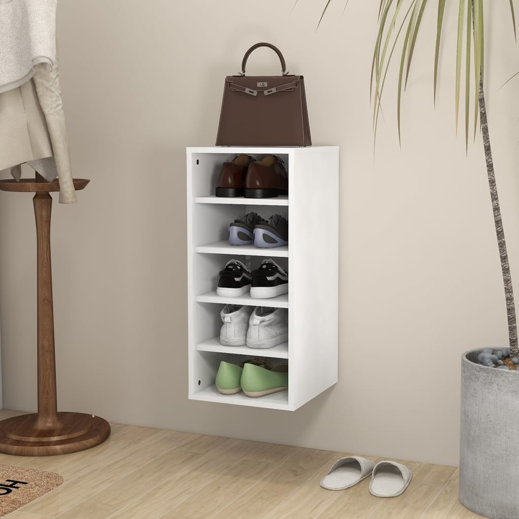 Shoe Cabinet Old Pine Tall 5 Compartments