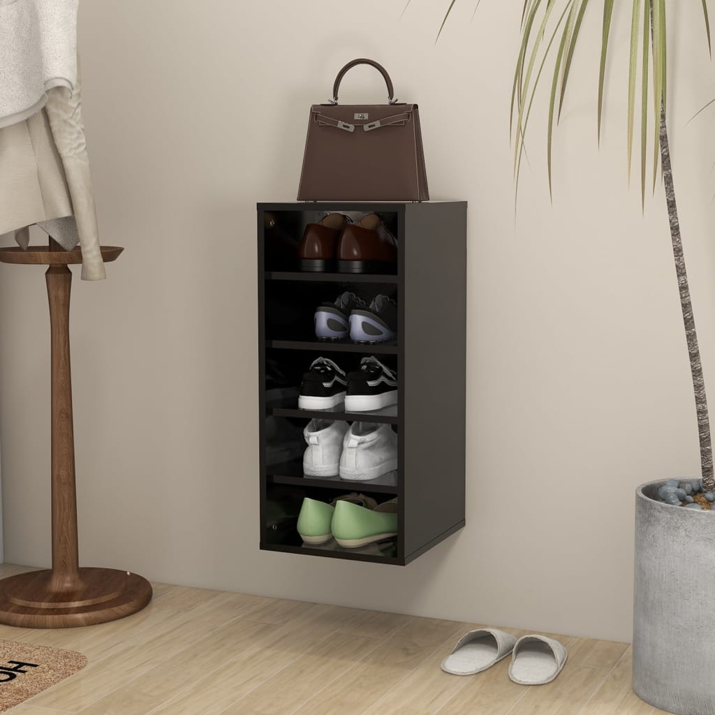 Shoe Cabinet Old Pine Tall 5 Compartments