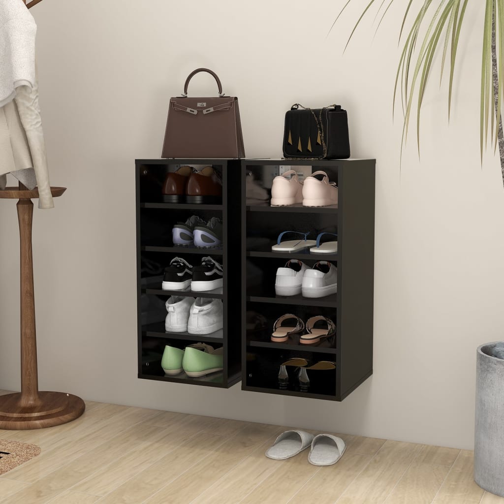 Shoe Cabinet Old Pine Tall 12 Compartments
