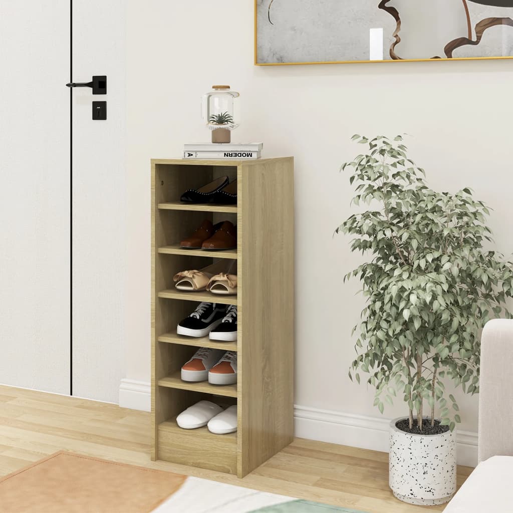 Shoe Cabinet Old Pine Tall 6 Compartments