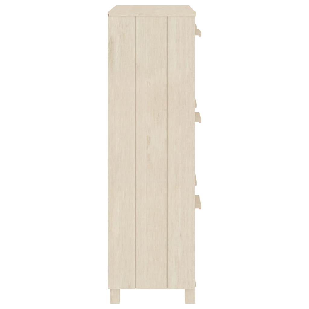 Shoe Cabinet Honey Solid Pine 3 Compartments Medium Height