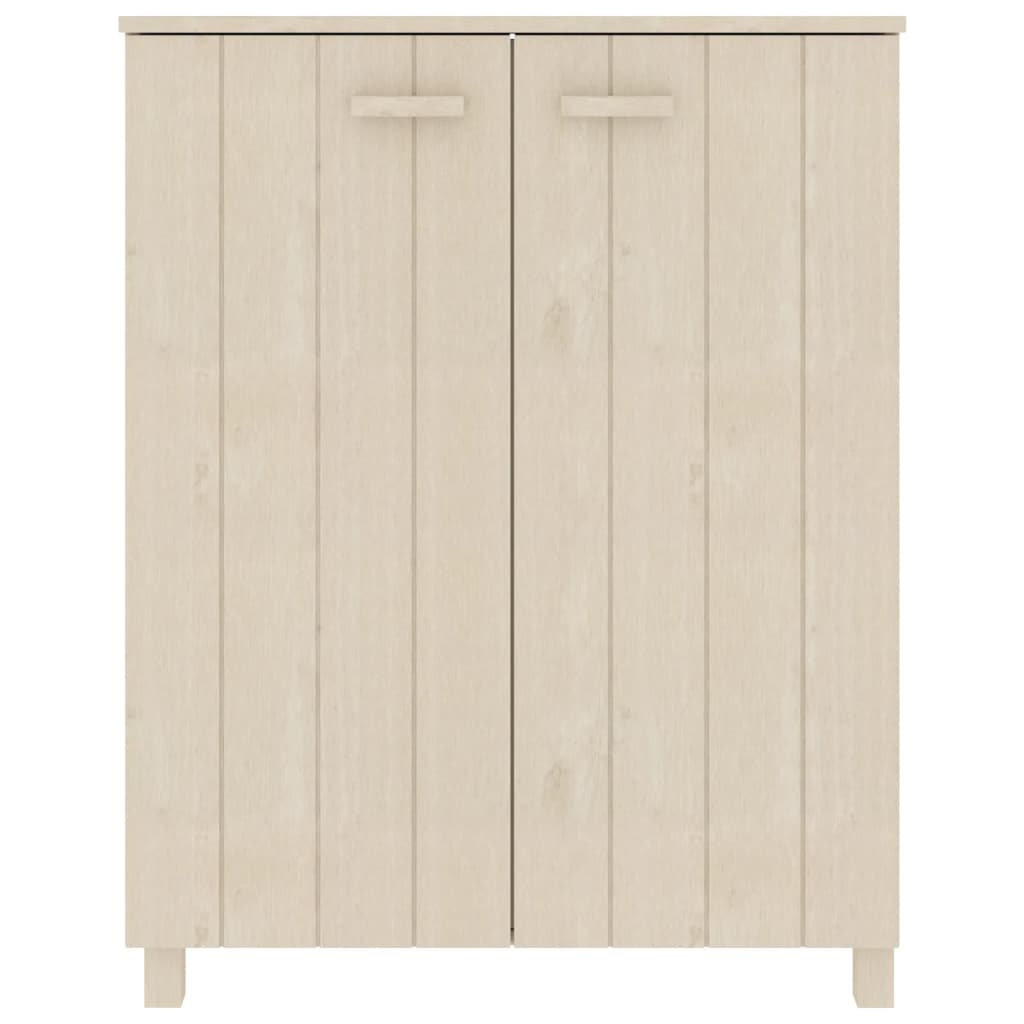 Shoe Cabinet Honey Solid Pine 2 Compartments Medium Height