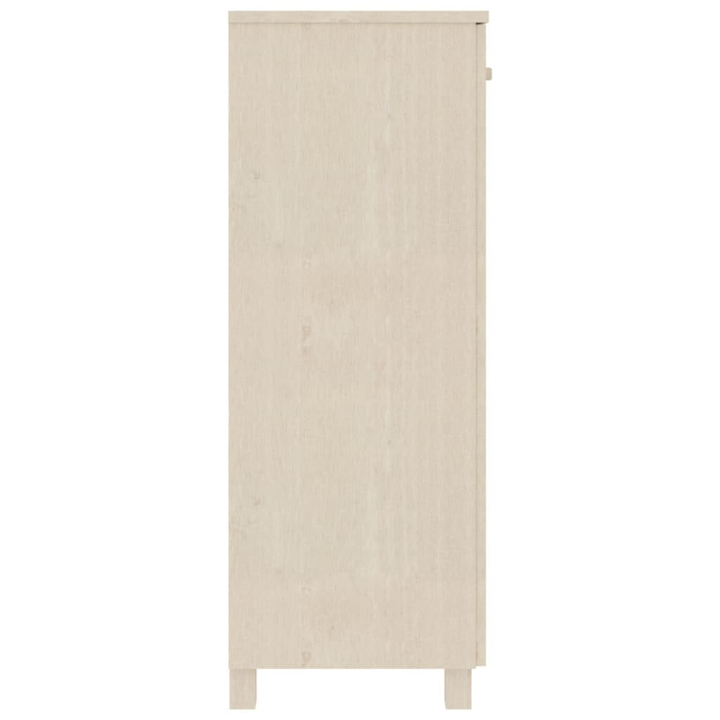 Shoe Cabinet Honey Solid Pine 2 Compartments Medium Height