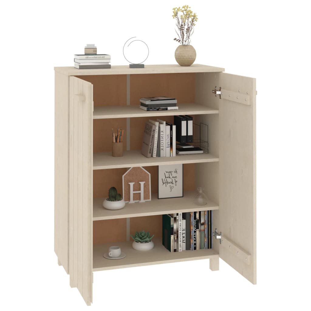 Shoe Cabinet Honey Solid Pine 2 Compartments Medium Height