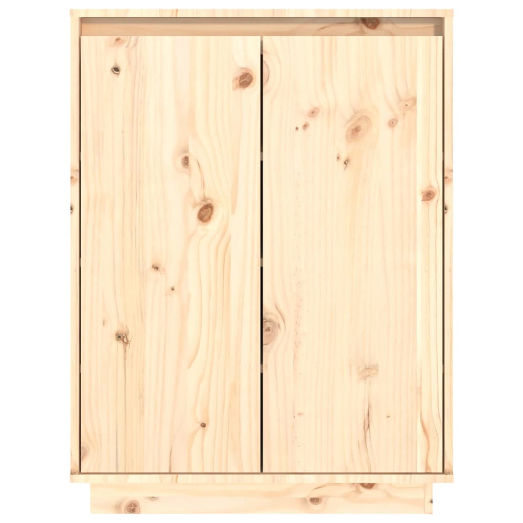 Shoe Cabinet Solid Pine Wood Tall 2 Compartments