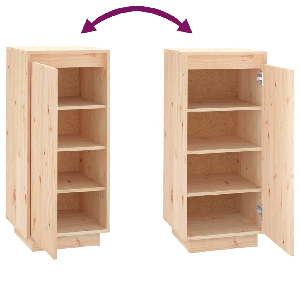 Shoe Cabinet Solid Pine Wood Tall & Skinny 2 Compartments