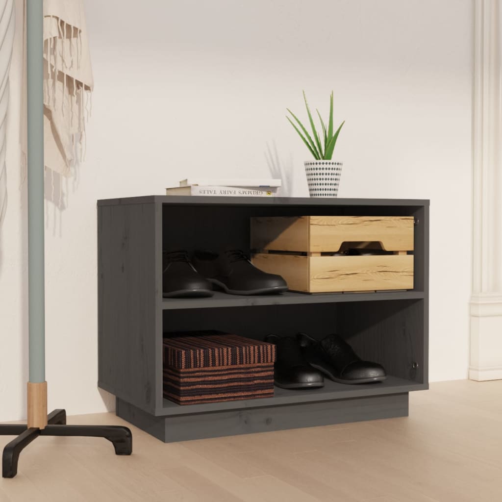Shoe Cabinet Solid Pine Wood Wide & Deep 2 Compartments
