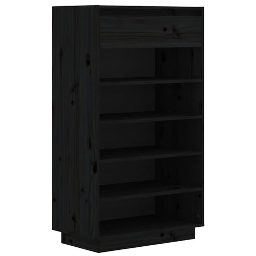 Wooden Shoe Cabinet Solid Pine 12 Compartments Tall