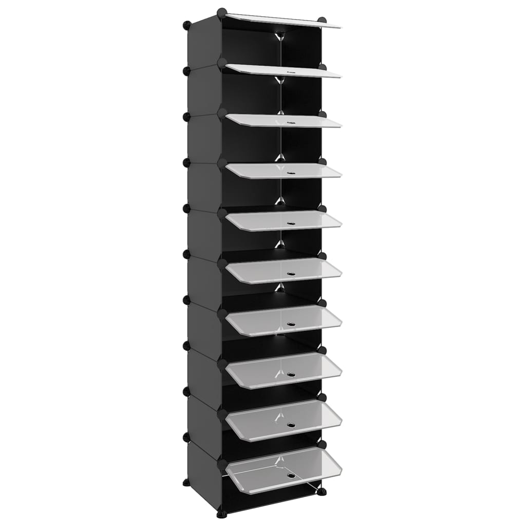 Shoe Rack Transparent Polypropylene & Steel Large Stackable