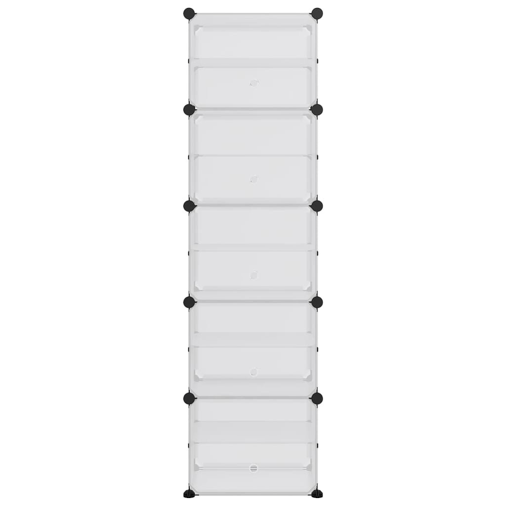 Shoe Rack Transparent Polypropylene & Steel Large Stackable