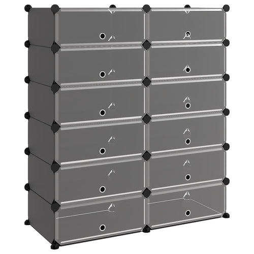 Shoe Rack Transparent Polypropylene & Steel Large