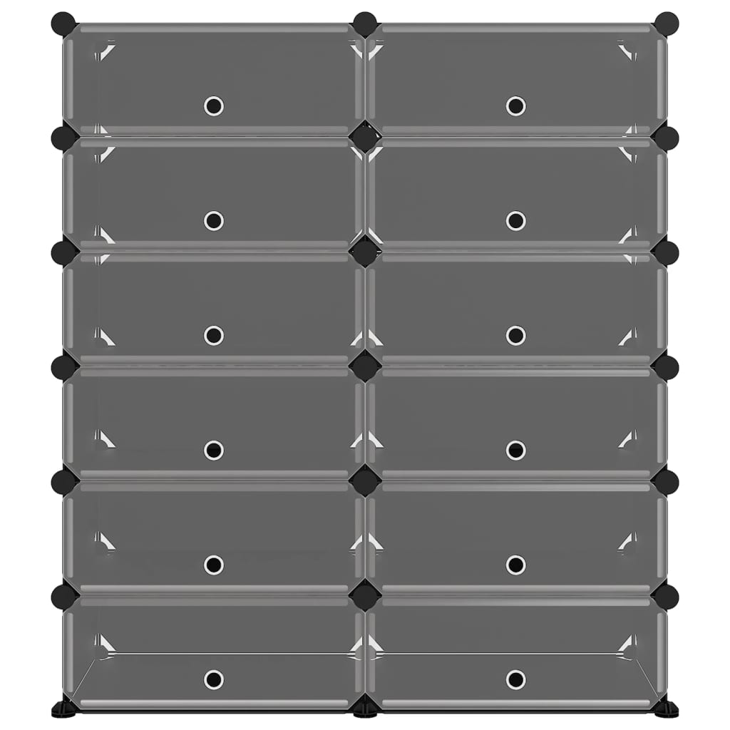 Shoe Rack Transparent Polypropylene & Steel Large