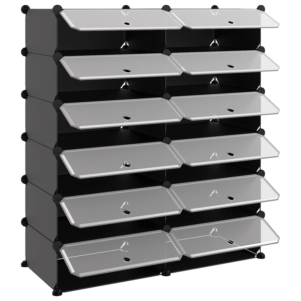 Shoe Rack Transparent Polypropylene & Steel Large