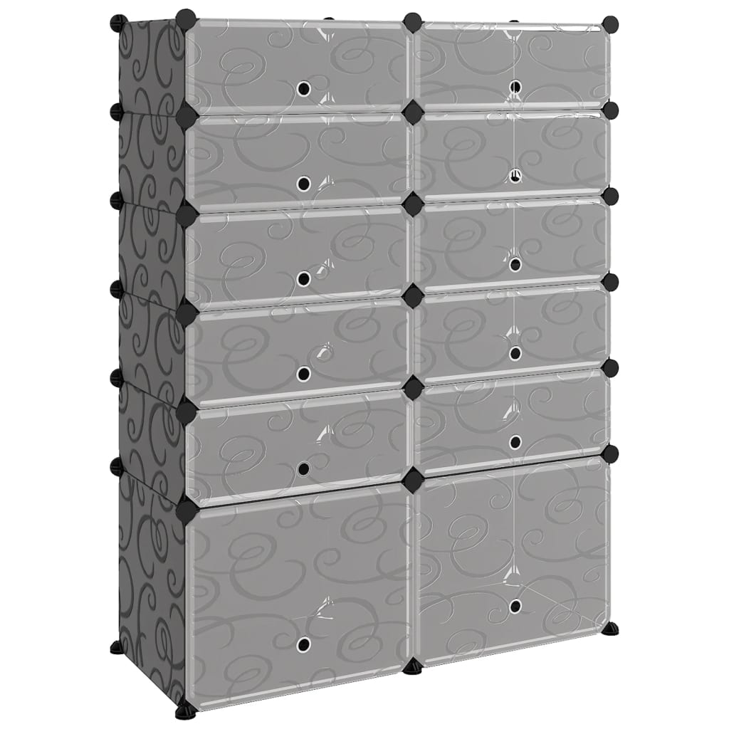 Shoe Rack Transparent Polypropylene & Steel Large