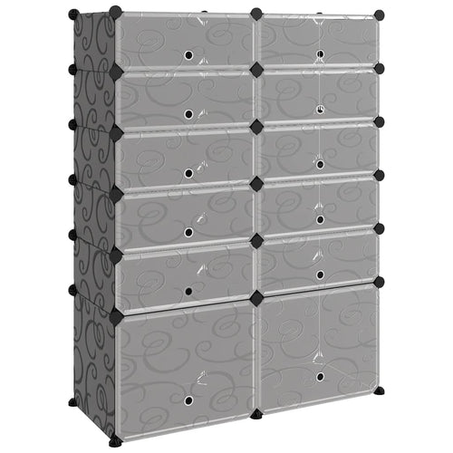 Shoe Rack Transparent Polypropylene & Steel Large