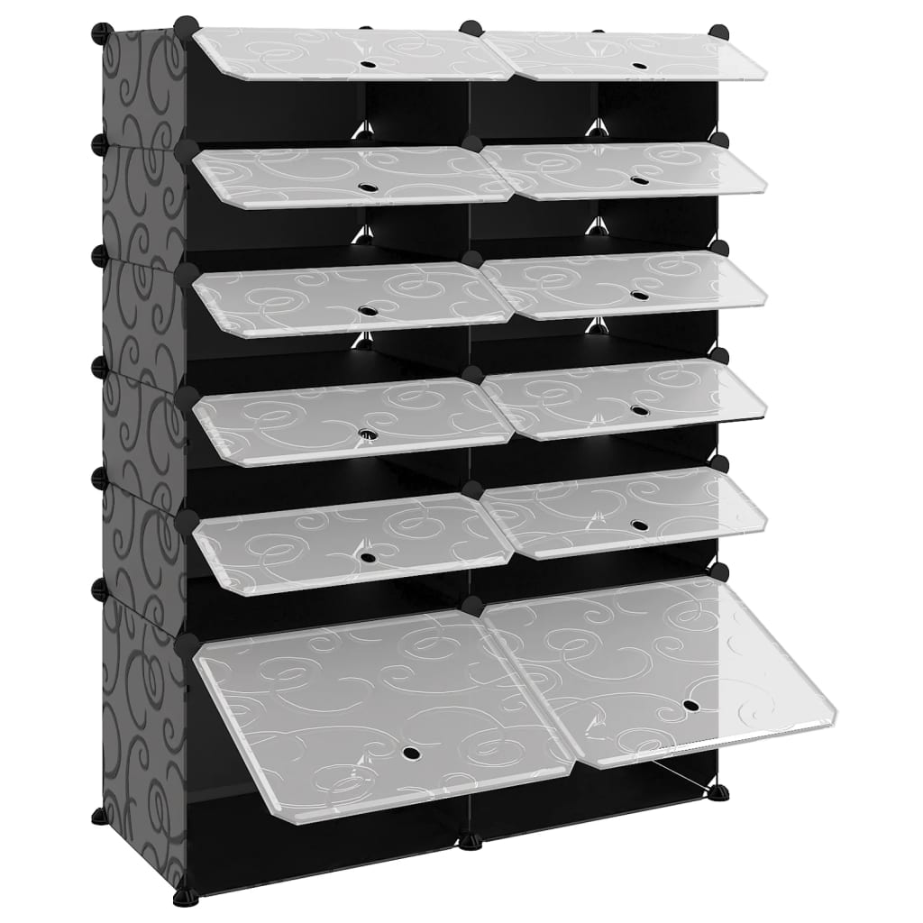 Shoe Rack Transparent Polypropylene & Steel Large