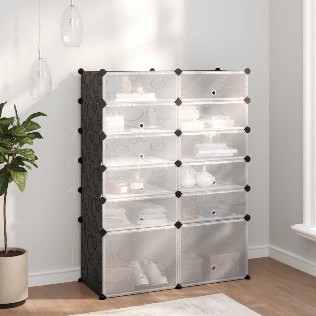 Shoe Rack Transparent Polypropylene & Steel Large