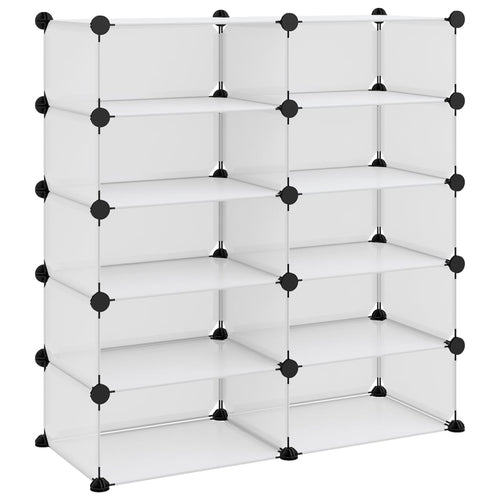 Shoe Rack Transparent Polypropylene & Steel Large