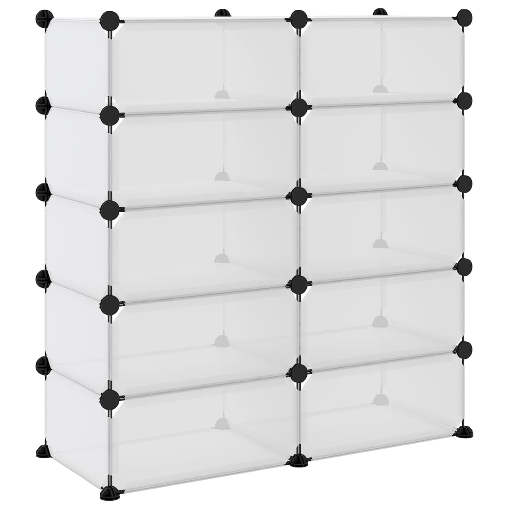 Shoe Rack Transparent Polypropylene & Steel Large