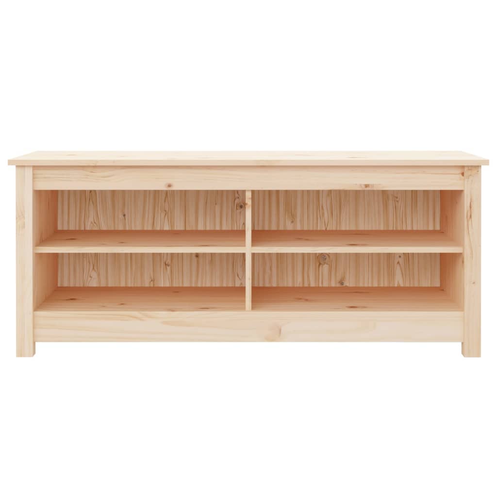 Shoe Bench Natural Solid Pine Wide & Deep 4 Compartments