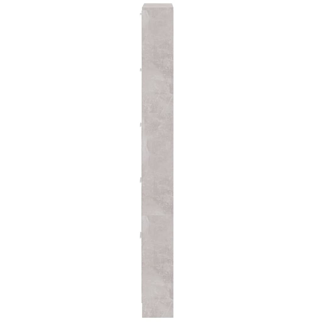 Shoe Cabinet Concrete-Finished Pine 5 Drop-Down Drawers Tall & Narrow