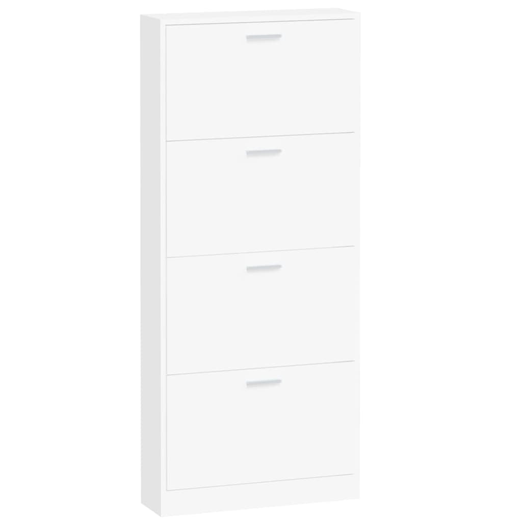 Shoe Cabinet Hand-Finished Pine 4 Drop-Down Drawers Tall & Narrow