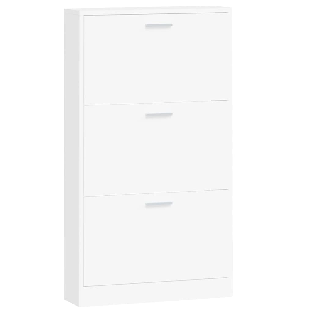 Shoe Cabinet Hand-Finished Pine 3 Drop-Down Drawers Rectangular