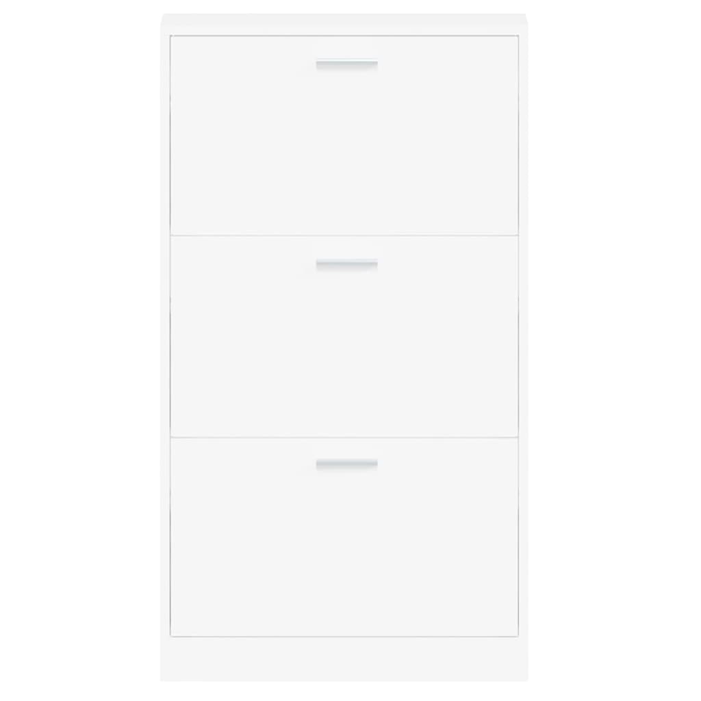Shoe Cabinet Hand-Finished Pine 3 Drop-Down Drawers Rectangular