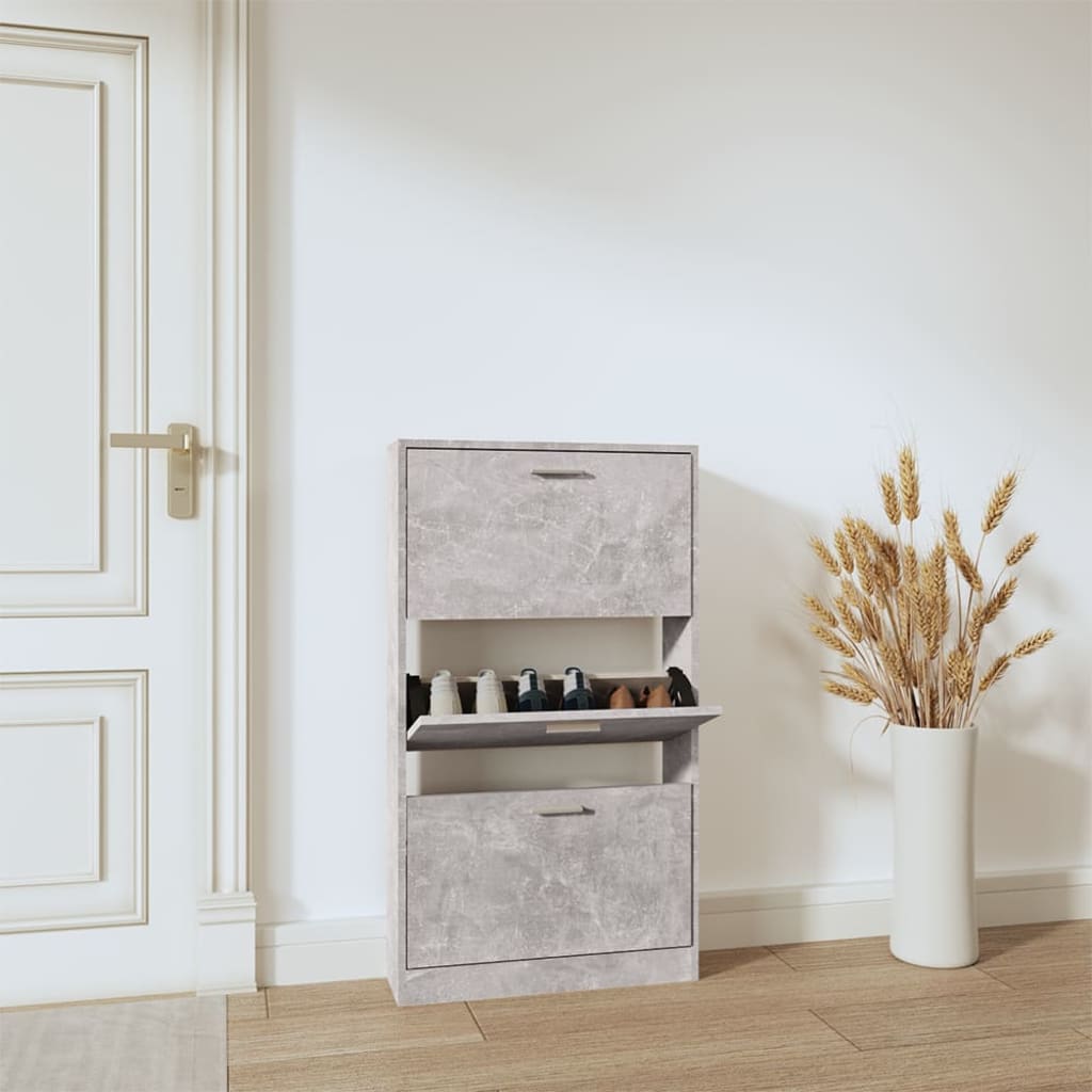 Shoe Cabinet Hand-Finished Pine 3 Drop-Down Drawers Rectangular