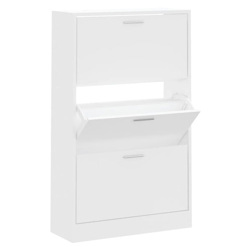 Shoe Cabinet Hand-Finished Pine 2 Drop-Down Drawers Rectangular