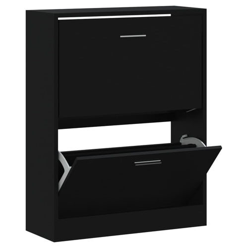 Shoe Cabinet Hand-Finished Pine 2 Drop-Down Drawers Rectangular