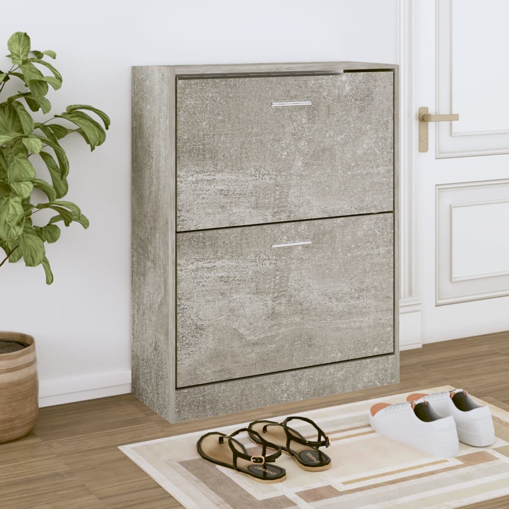 Shoe Cabinet Hand-Finished Pine 2 Drop-Down Drawers Rectangular