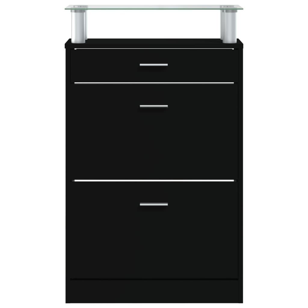 Shoe Cabinet Hand-Finished Pine 3 Drop-Down Drawers Rectangular