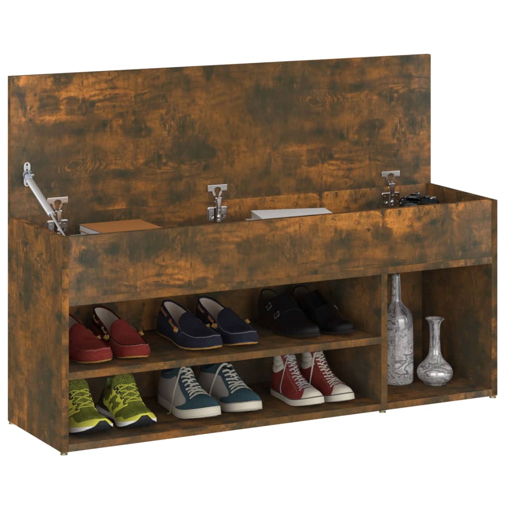 Arc Shoe Chest Smoked Oak Wide & Deep 4 Compartments