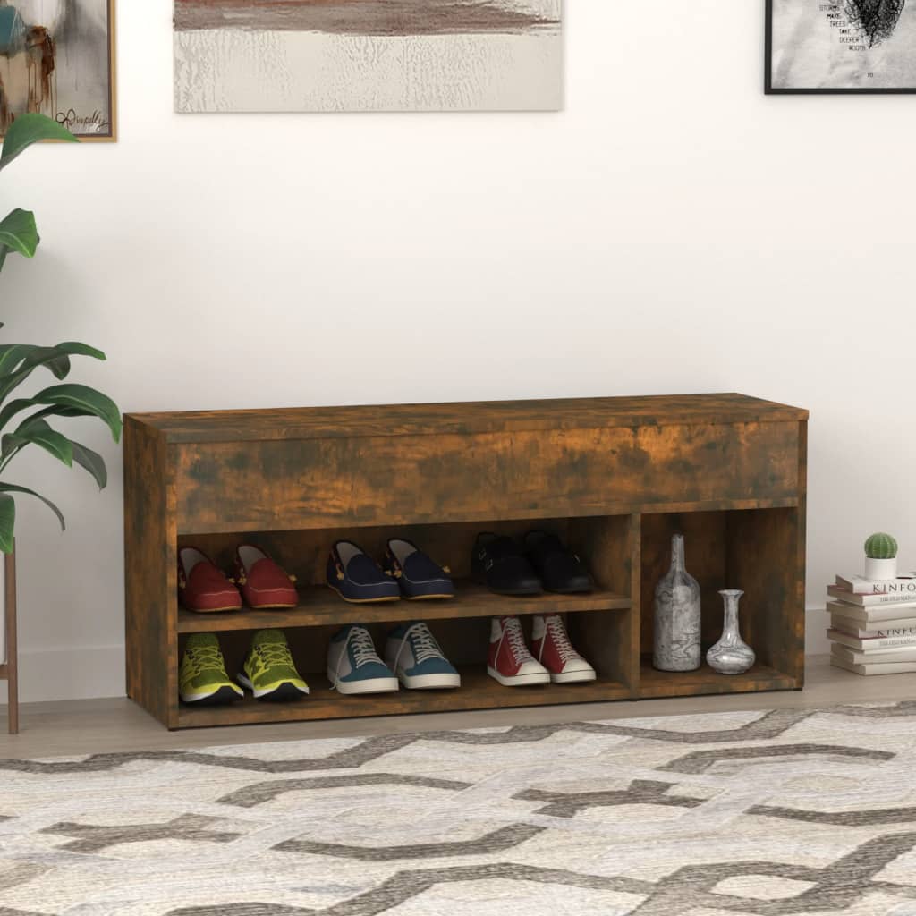 Arc Shoe Chest Smoked Oak Wide & Deep 4 Compartments