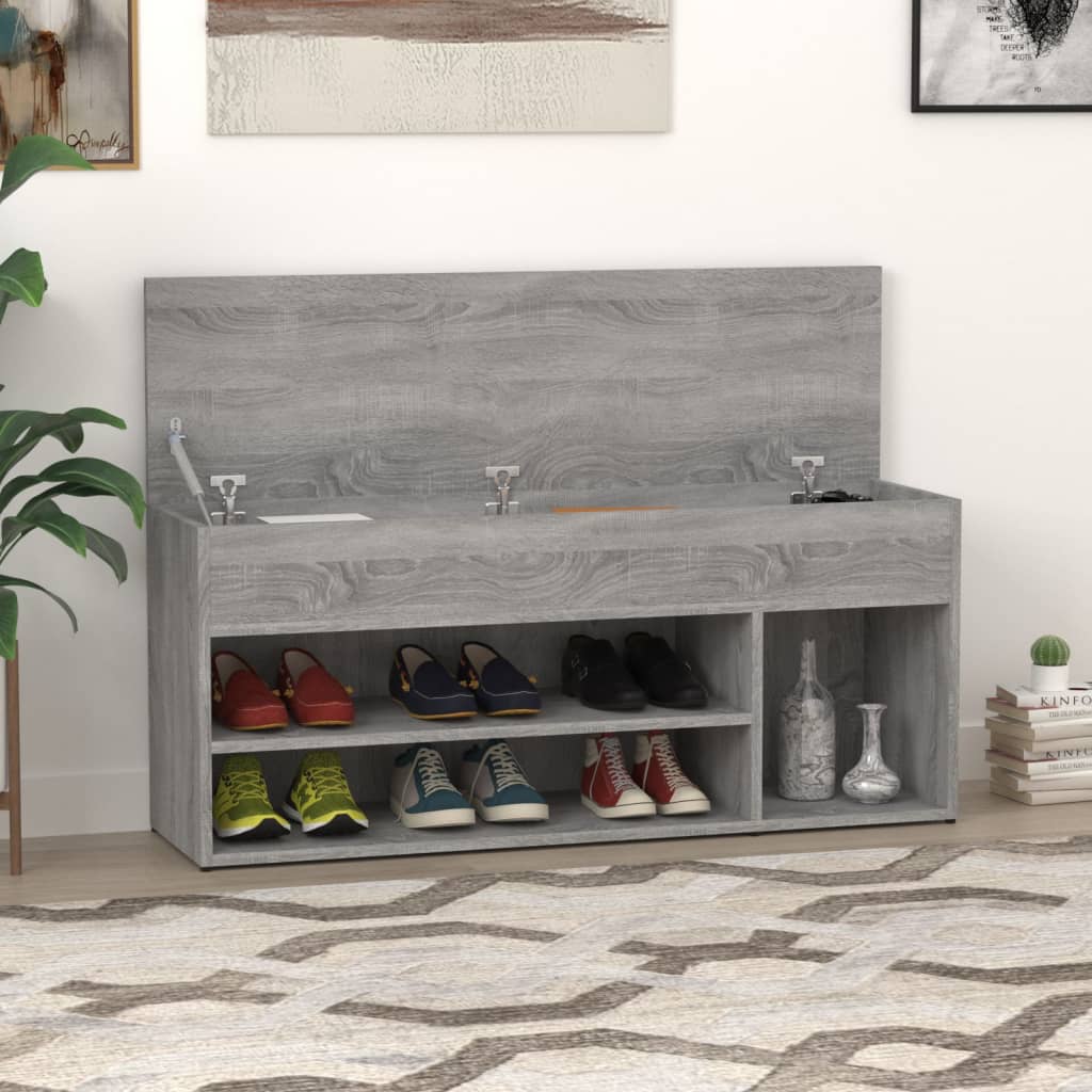 Arc Shoe Chest Smoked Oak Wide & Deep 4 Compartments